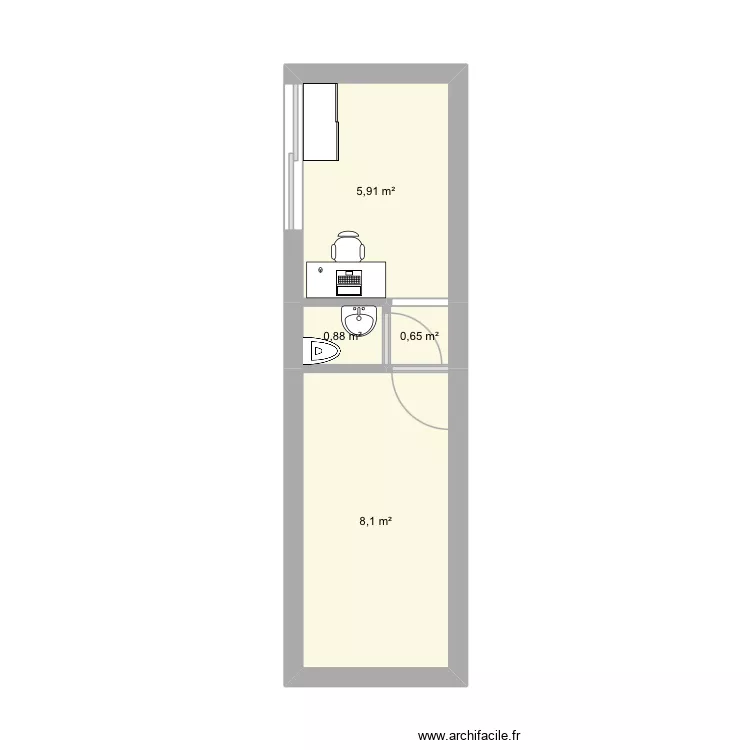 Le conteneur. Plan de 4 Pièces et 16 m² Le conteneur. Plan de 4 Pièces et 16 m²