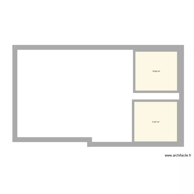 Maison. Plan de 2 pièces et 22 m²