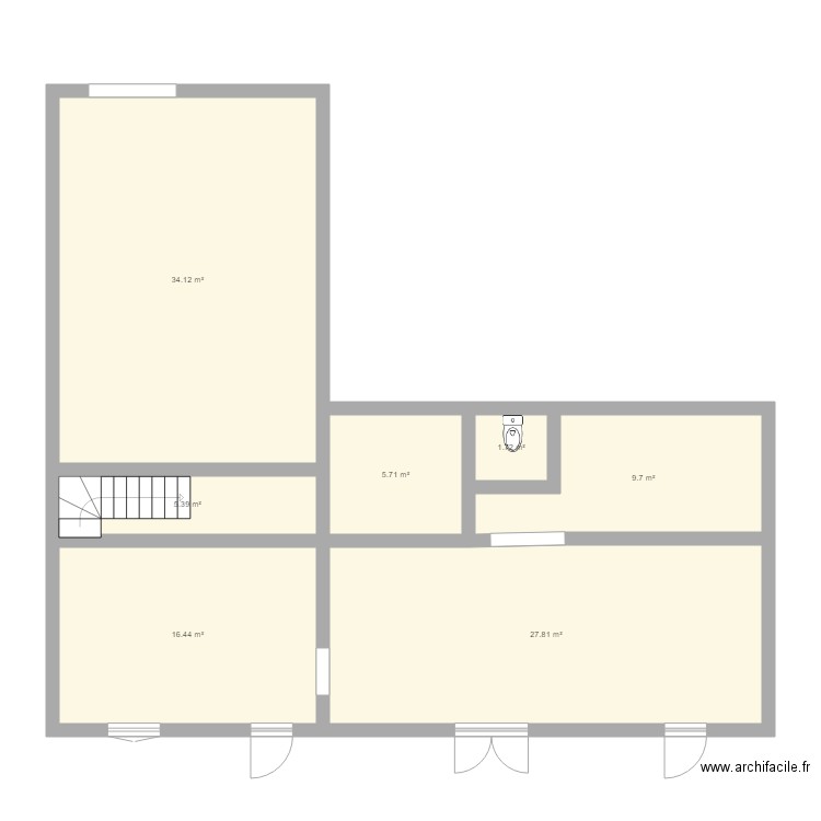 Besset RDC actuel. Plan de 0 pièce et 0 m2