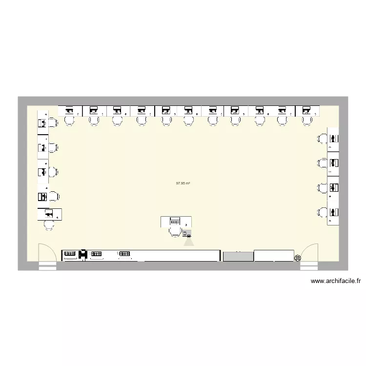 SALLE TECHNO. Plan de 