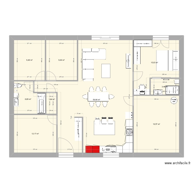 Maison alysia 20/11. Plan de 9 pièces et 137 m2