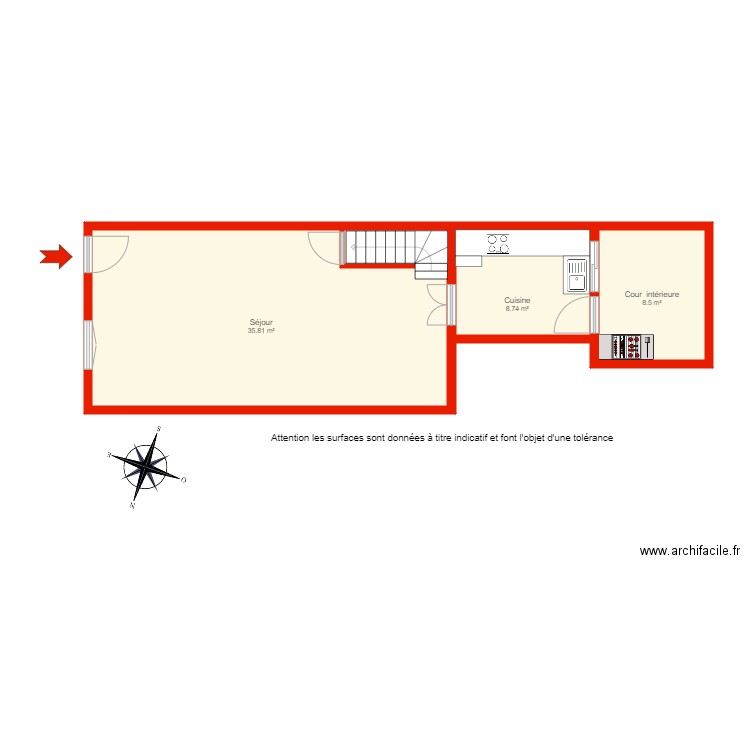 BI 5725 JM rdc non coté. Plan de 0 pièce et 0 m2