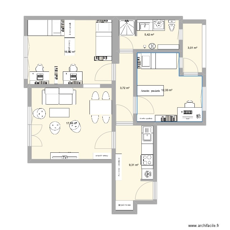 MICHA - PALMOTICEVA AP. Plan de 7 pièces et 69 m2