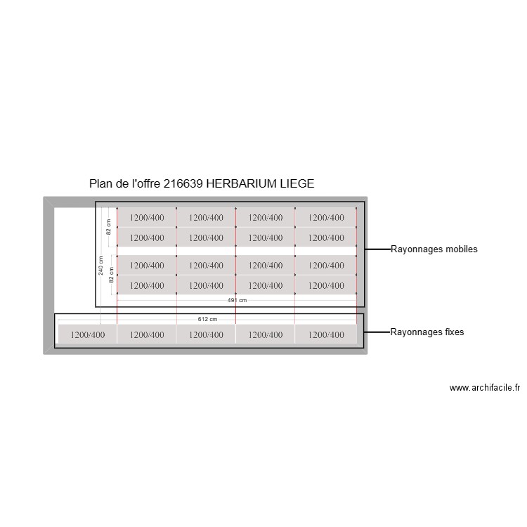 HERBARIUM LIEGE. Plan de 1 pièce et 17 m2