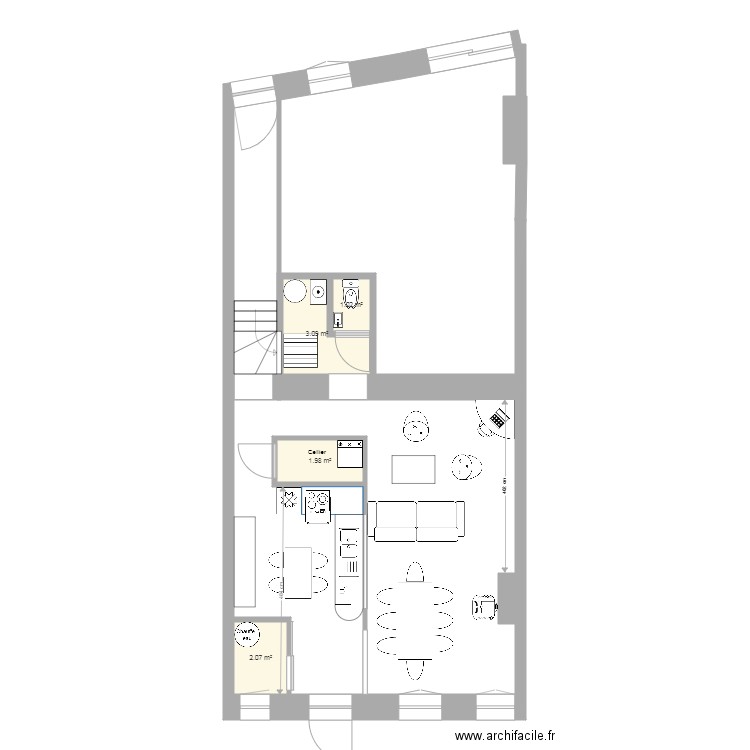 appartement rdc 2. Plan de 0 pièce et 0 m2