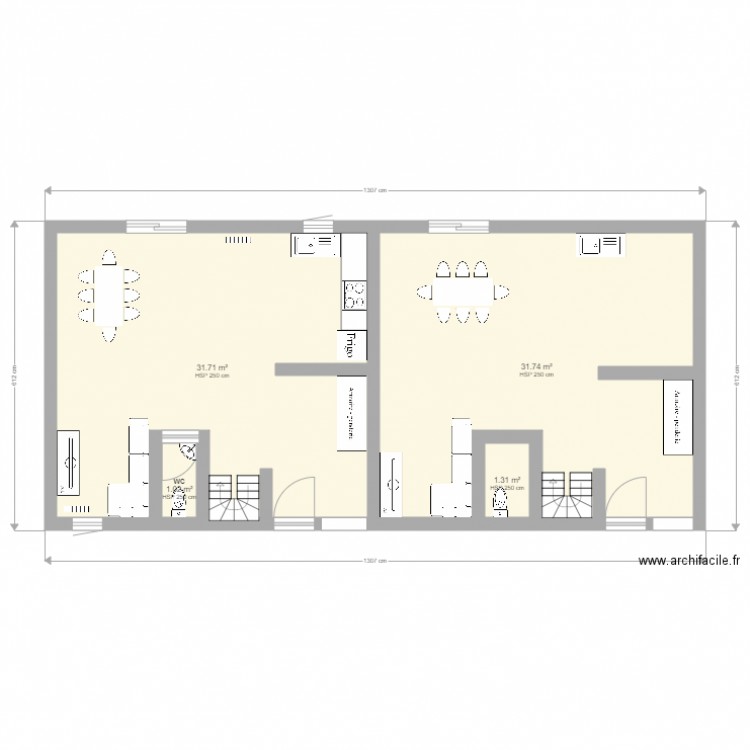 rdc maison jumelée. Plan de 0 pièce et 0 m2
