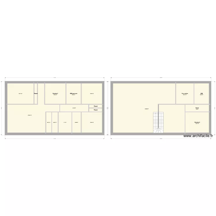 134m2 Double &eacute;tage PP. Plan de 