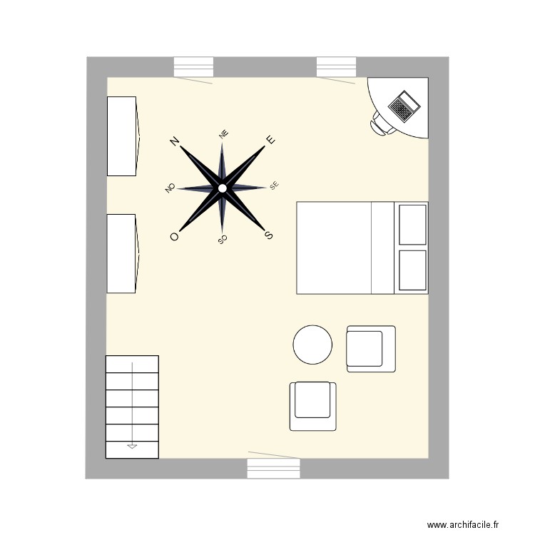 GIL THOMASSON. Plan de 5 pièces et 85 m2