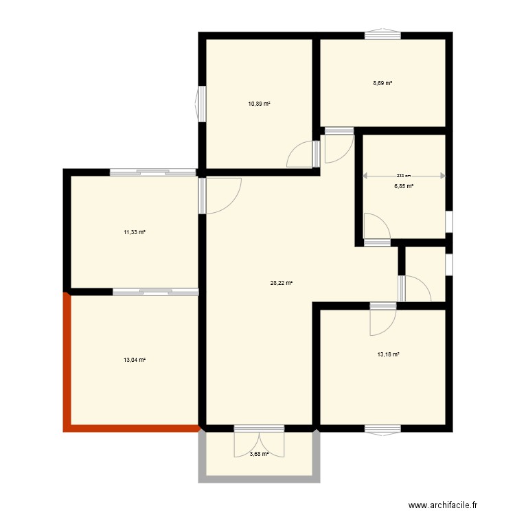 BLARD. Plan de 8 pièces et 96 m2