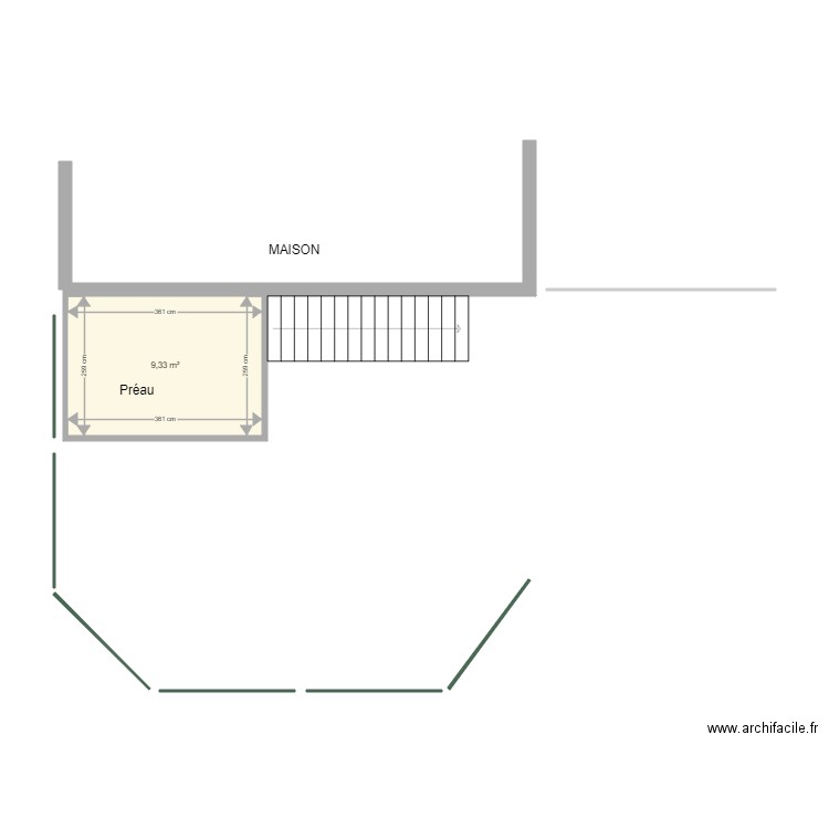 Jardin Le Clos Paillé. Plan de 1 pièce et 9 m2