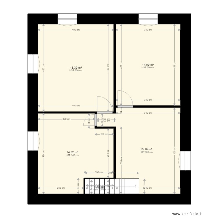 1er étage rénovée par Emmanuelle. Plan de 0 pièce et 0 m2