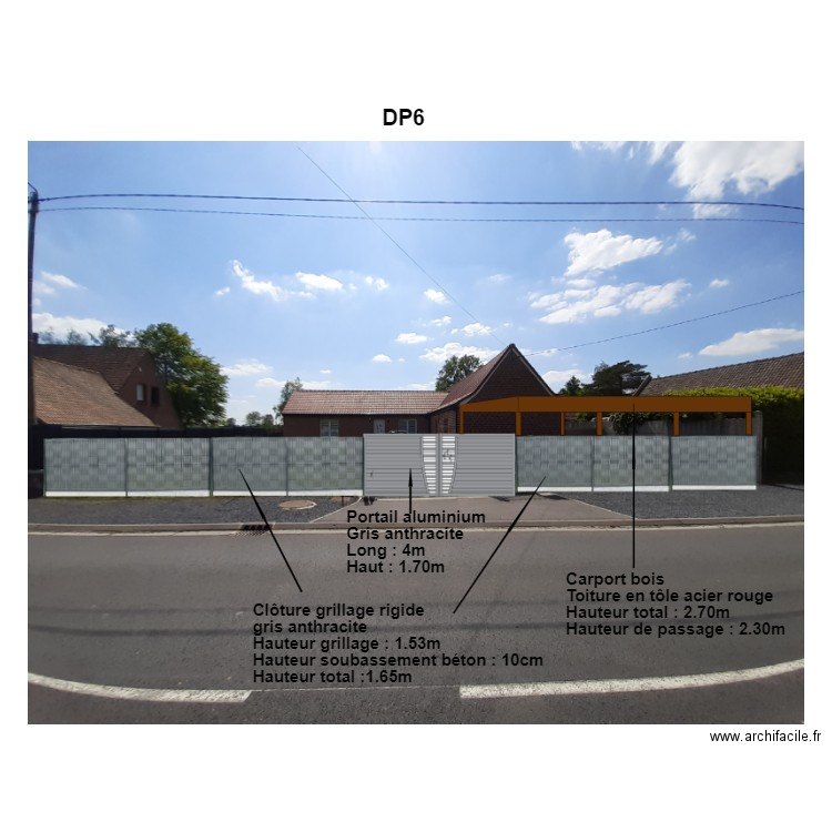 projet clôture et carport. Plan de 0 pièce et 0 m2
