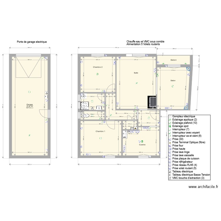 15 champ sirbon Elec. Plan de 12 pièces et 112 m2