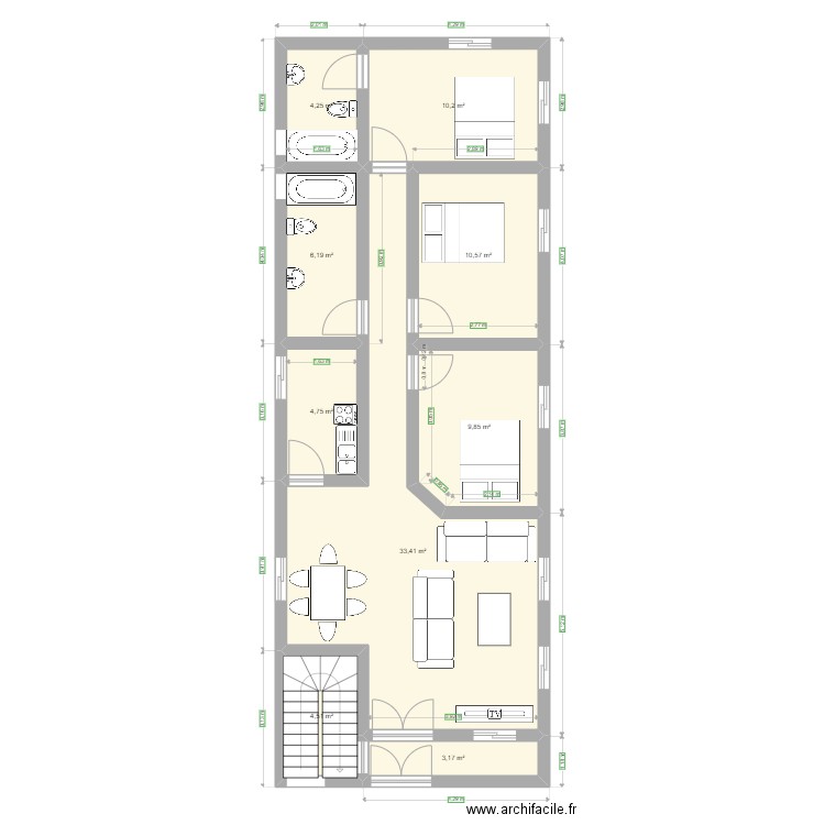 New Jeshwang 2. Plan de 9 pièces et 87 m2