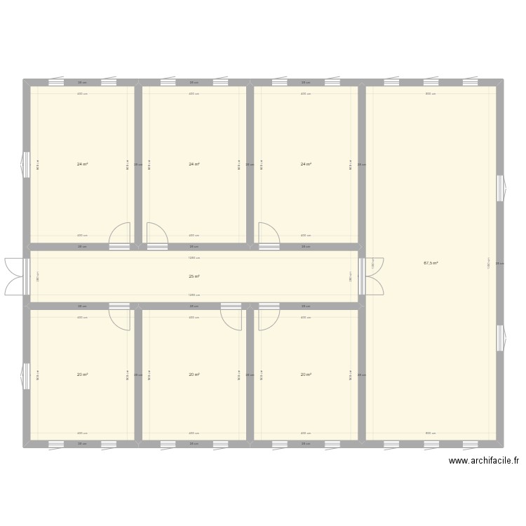 Exemple école SeGEC. Plan de 8 pièces et 225 m2