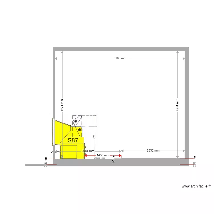 COUPE PROJET ILE ROUSSE S87. Plan de 