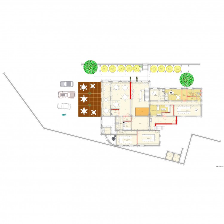 hotel les trois chenes modifié. Plan de 0 pièce et 0 m2