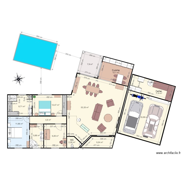 Plan JPM 07012022. Plan de 13 pièces et 179 m2