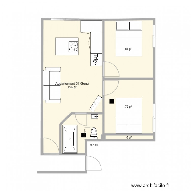Appartement 01 Modification Gene. Plan de 0 pièce et 0 m2