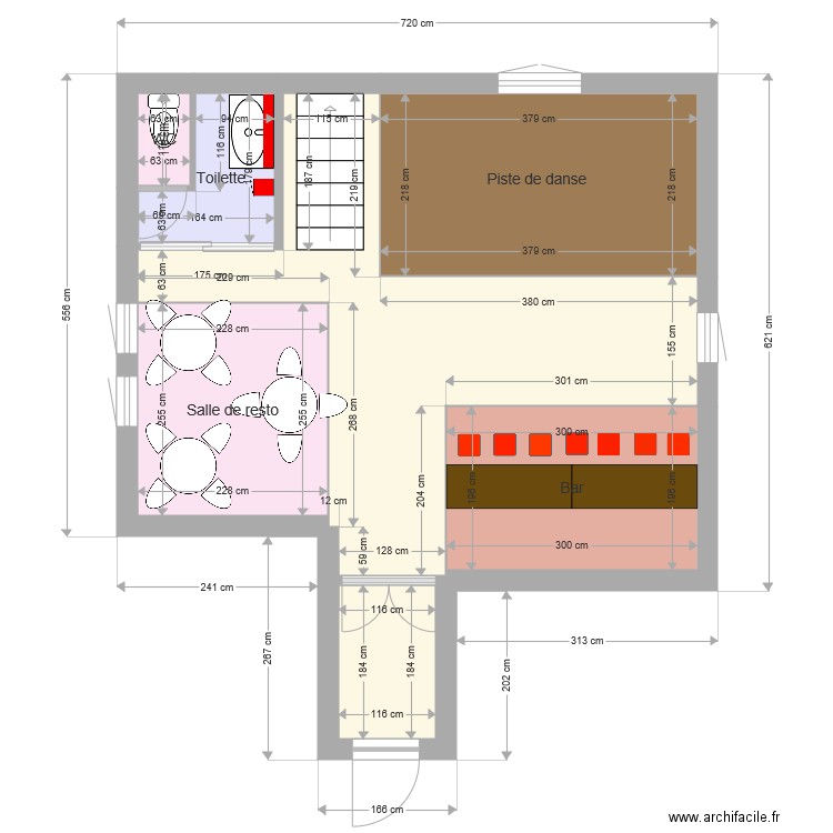 Zonning restaurant. Plan de 0 pièce et 0 m2