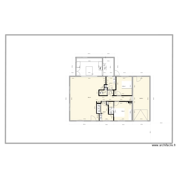 maison 2 fab projet 2. Plan de 9 pièces et 115 m2