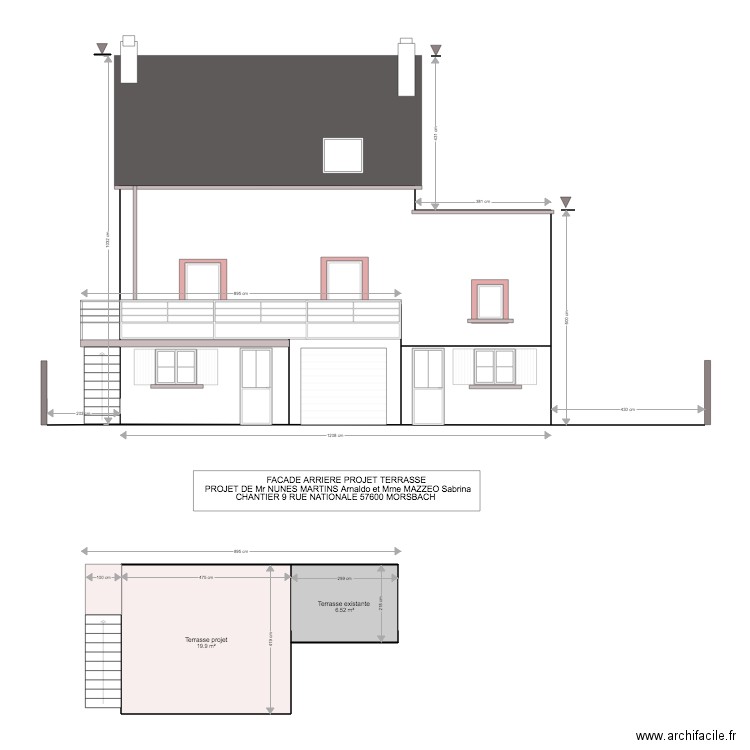  PROJET TERRASSE . Plan de 0 pièce et 0 m2