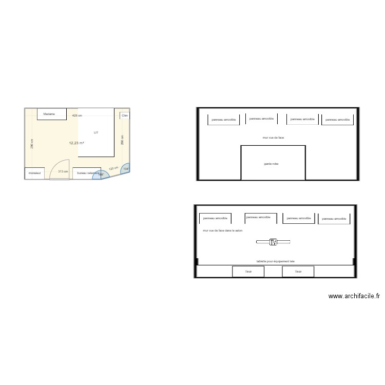 chambre. Plan de 0 pièce et 0 m2