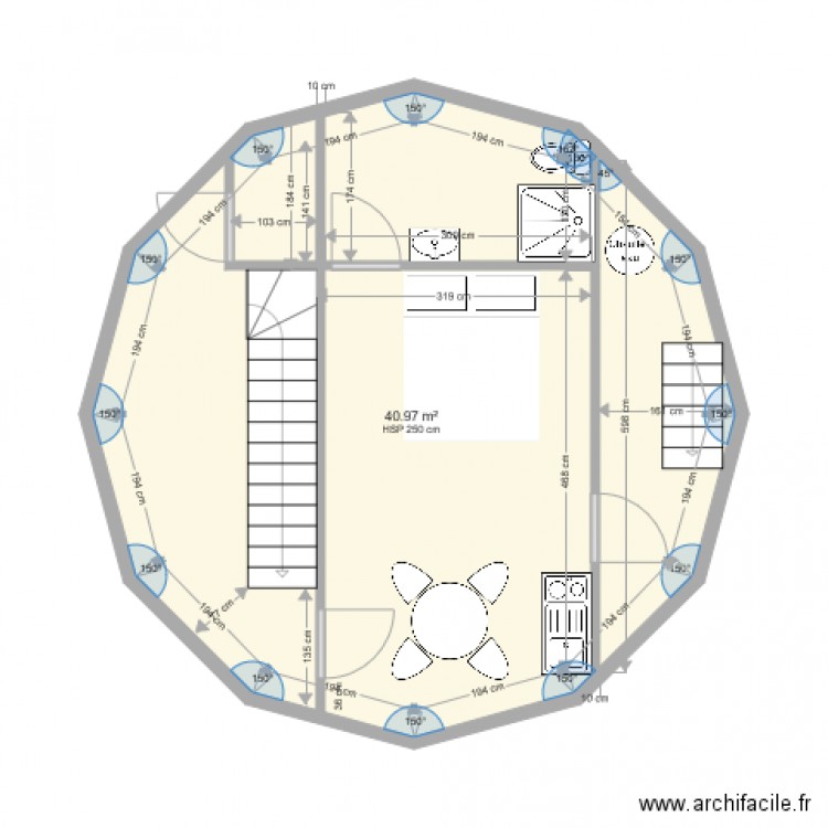 chambre ronde 2 - Plan dessiné par michaelbu