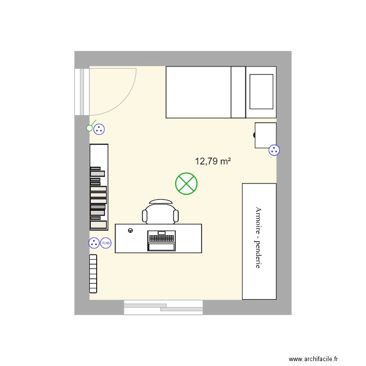 chambre F est. Plan de 0 pièce et 0 m2