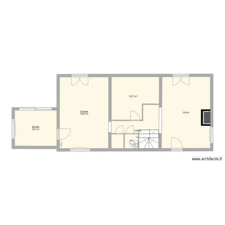 Moulin de la Geneste habitation avec escalier 2/4 tournant. Plan de 0 pièce et 0 m2