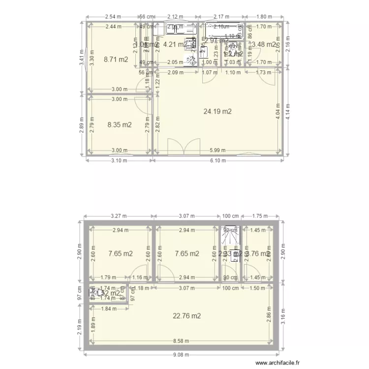 Chalet Gerbepal. Plan de 
