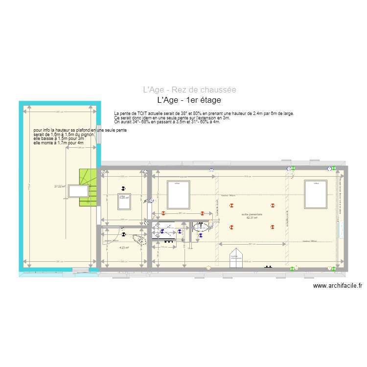 Age extension SEULE. Plan de 0 pièce et 0 m2