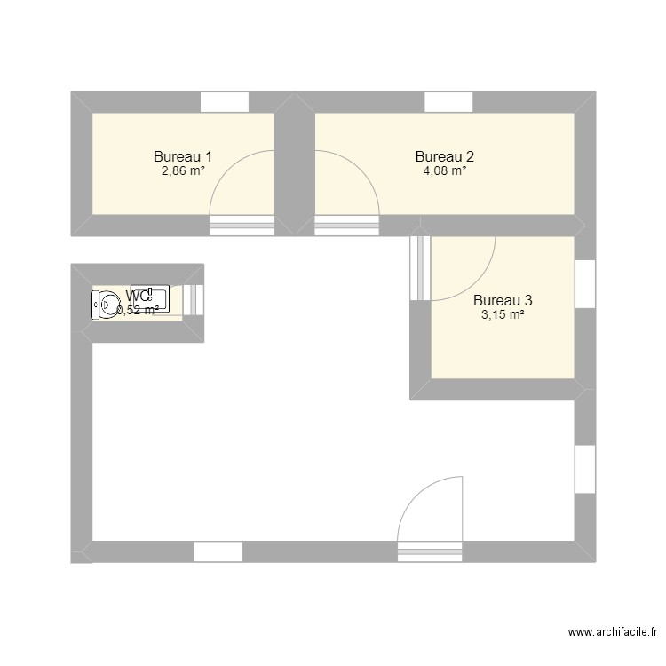 AG FERMETURES. Plan de 4 pièces et 11 m2