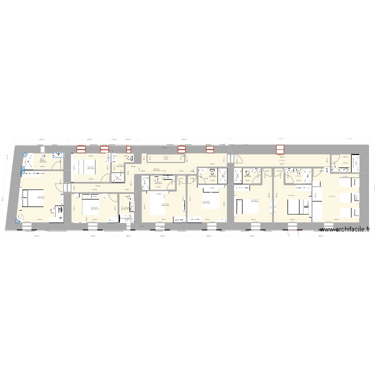 maison complète avec SDE. Plan de 34 pièces et 374 m2