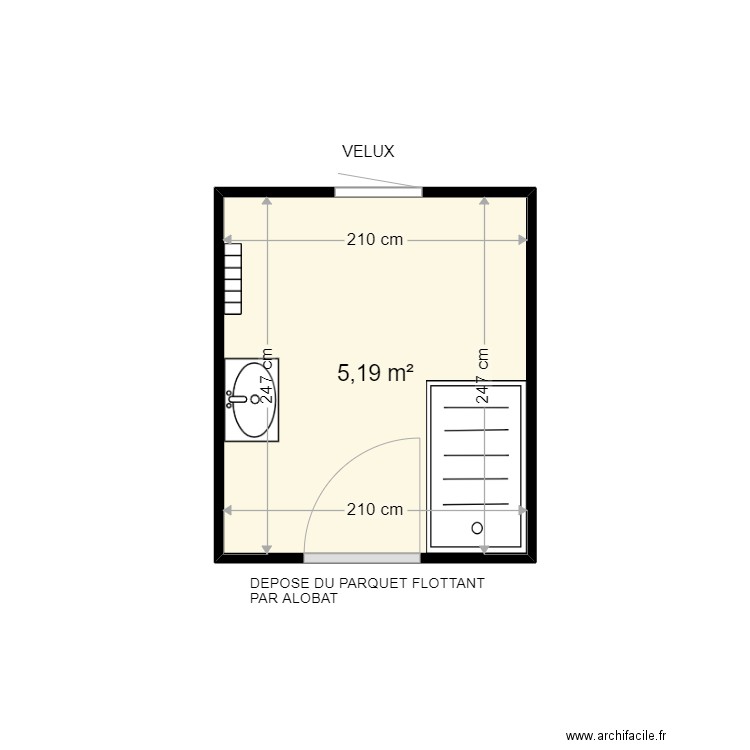 REGNAUDOT SYLVIE . Plan de 1 pièce et 5 m2