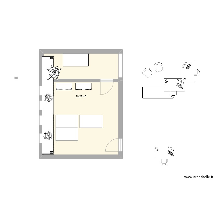 AMENAGEMENT 5151V. Plan de 1 pièce et 28 m2