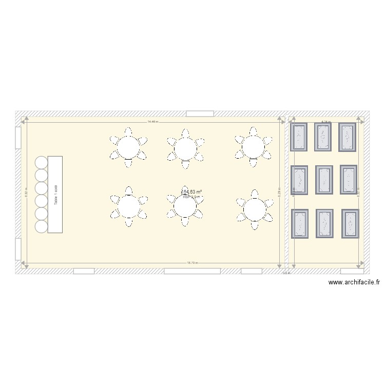 salle réception et  salle yoga . Plan de 0 pièce et 0 m2