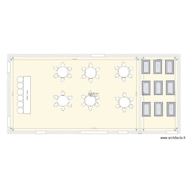 salle réception et  salle yoga . Plan de 0 pièce et 0 m2