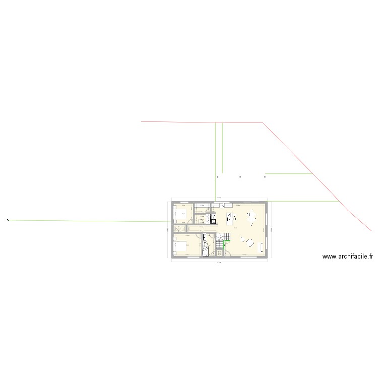 test plan. Plan de 8 pièces et 110 m2