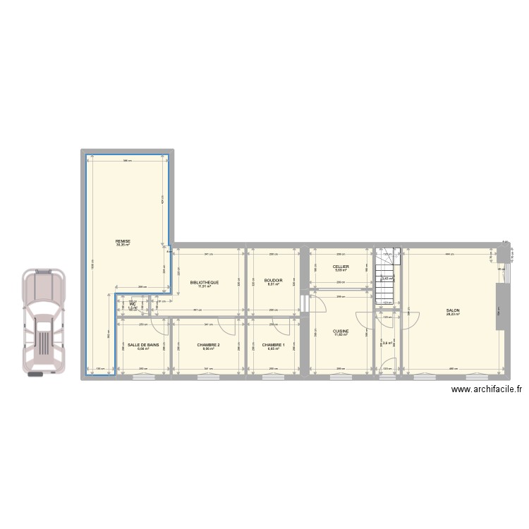 Maison ST Simon. Plan de 20 pièces et 183 m2