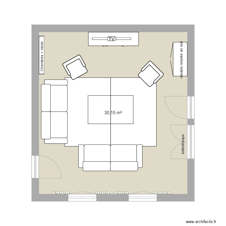 LA MAISON DES VIGNES salon v3. Plan de 0 pièce et 0 m2