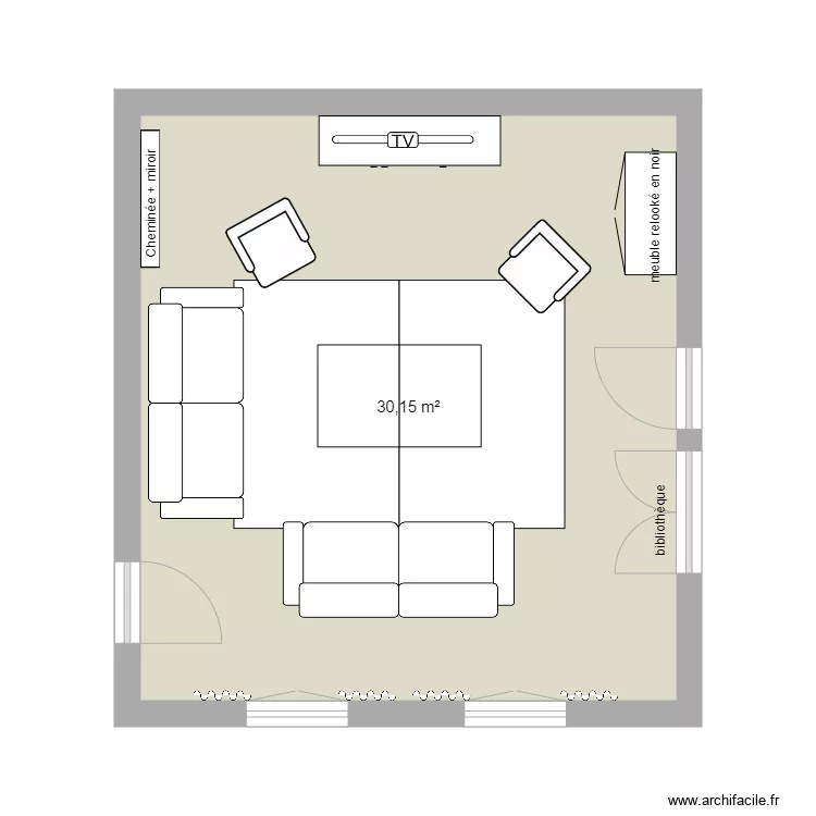 LA MAISON DES VIGNES salon v3. Plan de LA MAISON DES VIGNES salon v3. Plan de