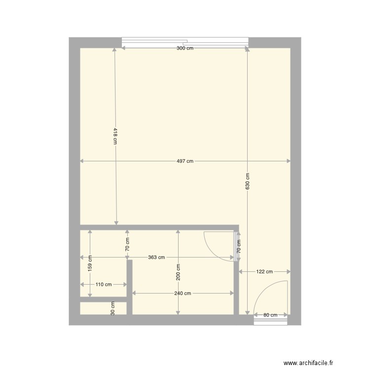 chambre B C E F arrière Etage 1. Plan de 0 pièce et 0 m2