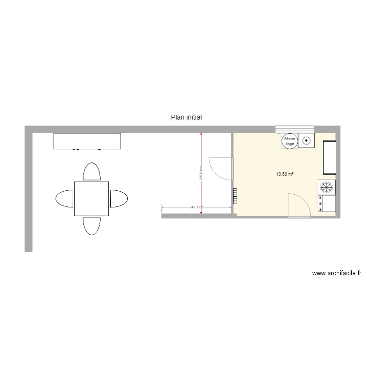 Le Goffic Cuisine Plan initial. Plan de 0 pièce et 0 m2