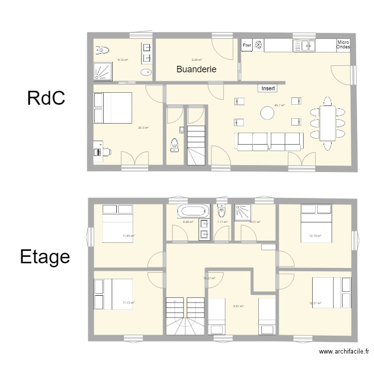 Annexe 14. Plan de 13 pièces et 165 m2