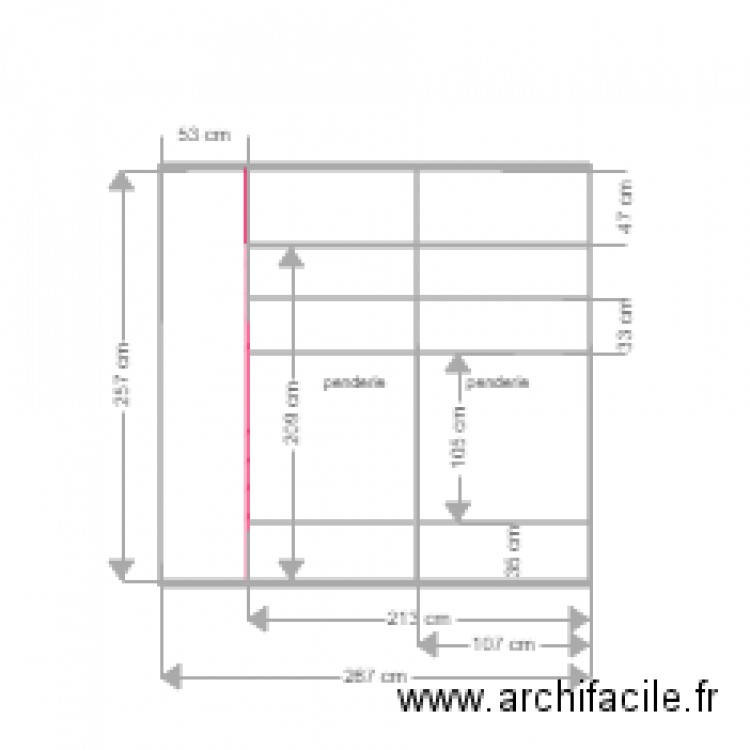 placard chambre niogret intérieur. Plan de 0 pièce et 0 m2