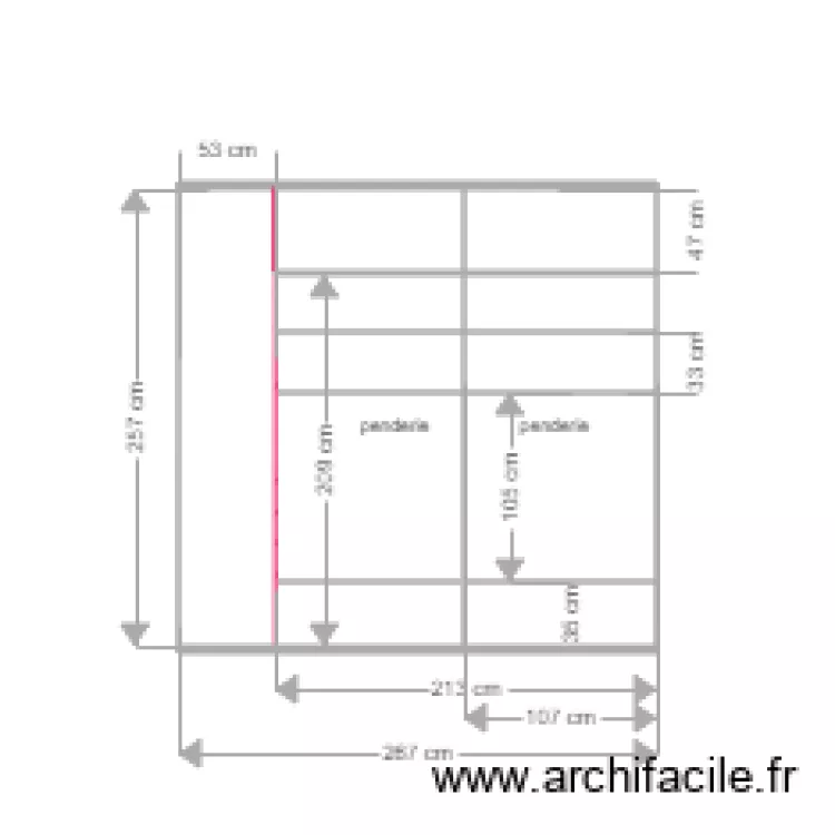 placard chambre niogret int&eacute;rieur. Plan de 