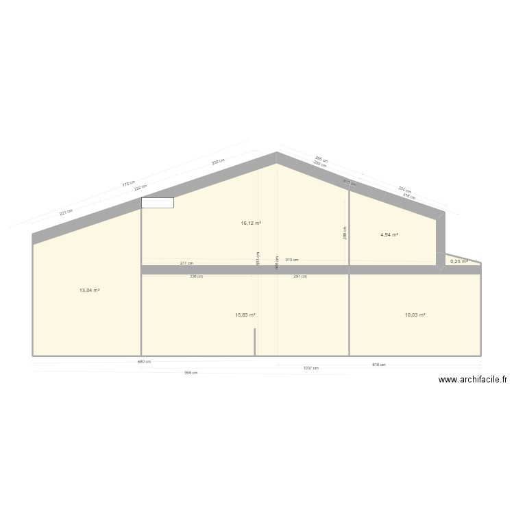 nouvau. Plan de 6 pièces et 60 m2