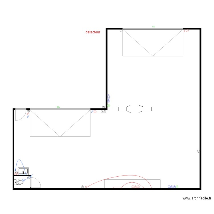 garage charly. Plan de 2 pièces et 122 m2