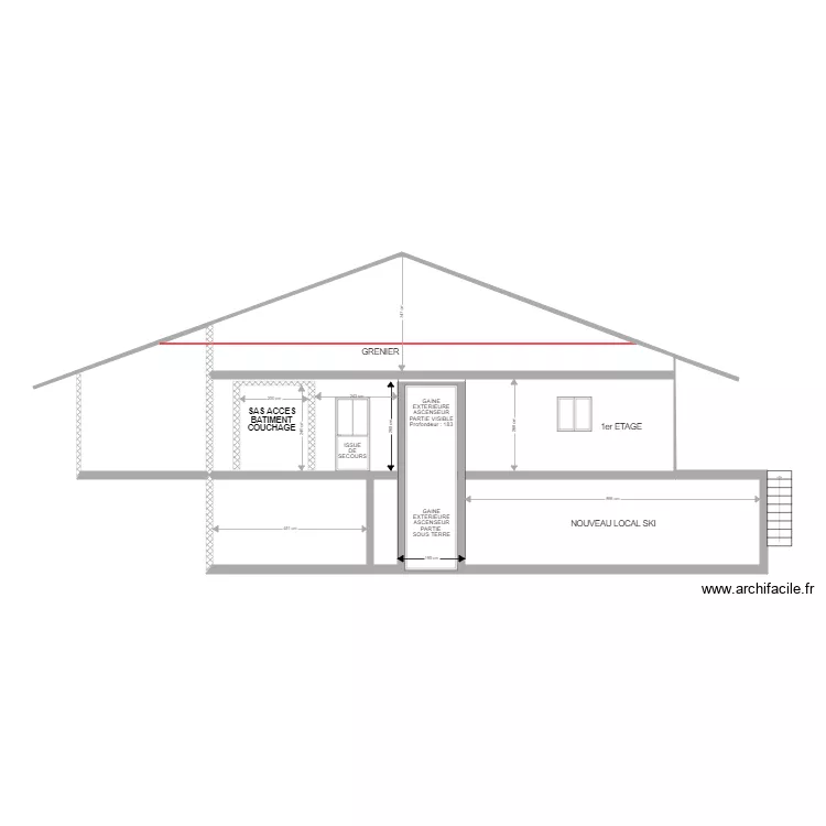 PLAN DE FACADE OUEST APRES TRAVAUX. Plan de PLAN DE FACADE OUEST APRES TRAVAUX. Plan de